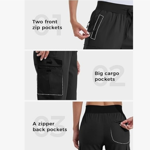Willit Cargo Hiking Water Resistant Jogger Pants Black Size Medium - Picture 8 of 12